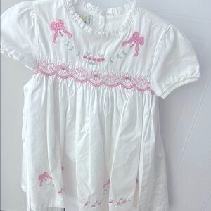 Aurora Royal White and Pink Embroidered dress